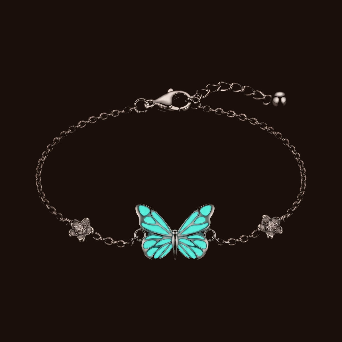 Bransoletka LumiFly w ciemności: motyl świeci